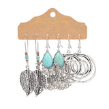 Geometric tassel flower shell earrings