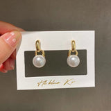Vintage large pearl earrings