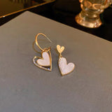 S925 Silver Needle Asymmetric Love Earrings