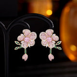 C-ring long purple Tassel Earrings