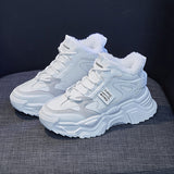 Fleece high-top dad shoes women's popular winter new Korean version warm sports shoes student ins cotton shoes K819-5
