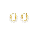 U-shaped pearl earrings