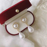S925 Silver Needle Palace Baroque retro art drop pearl earrings