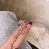 S925 silver pearl bow earrings
