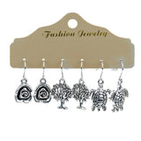 Water drop round drip oil fringed earrings