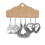Irregular silver butterfly tassel earrings