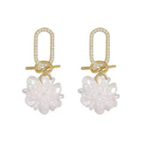 S925 Silver Needle Garden Shell Petal Earrings