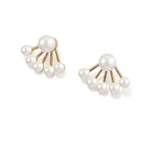 S925 silver needle pearl earrings in front and back