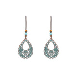 Geometric retro tassel openwork earrings
