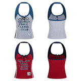 TX218 retro trend 2025 summer high-end niche design hot girl clothing thin women's neck vest