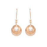 Pearl gold geometric earrings