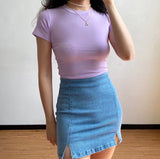 themeisles - Denim Split Skirt