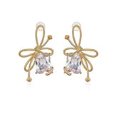 S925 silver needle knotted diamond earrings