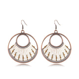 Fashion drop-shaped hand-woven retro earrings