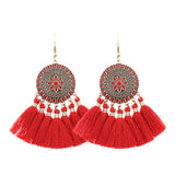 fringed bridal long geometric earrings