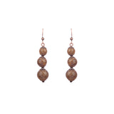 National Geometric Round Wooden Bead Earrings