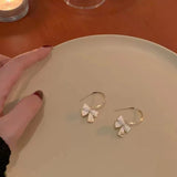 S925 silver needle bow fashion earrings