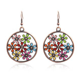 Round openwork bohemian earrings