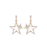 S925 silver needle five-pointed star studded with diamond star earrings