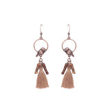Female retro drop national wooden earrings