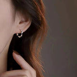 S925 silver needle temperament geometric twist simple earring earrings