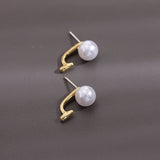 S925 silver needle simple pearl earrings