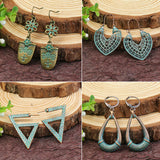 Flower and leaf texture vintage earrings
