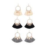 Circled tassel earrings