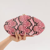 women's  new shoulder oblique span bag, special-shaped car boy snake pattern acrylic bag, fashionable dinner clutch bag
