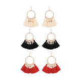 Circled tassel earrings