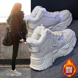 Fleece high-top dad shoes women's popular winter new Korean version warm sports shoes student ins cotton shoes K819-5