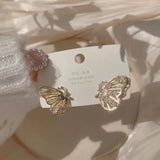 S925 silver needle temperament butterfly earrings