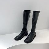 2025  boots women's Martin boots popular new mid-heel boots but knee Internet celebrity high boots velvet knight boots