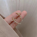 S925 Silver Needle Small Delicate Cross Earrings