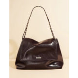 Niche design tote bag women's 2023 new high-end chain bag leather large-capacity commuter shoulder messenger bag