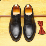 2025 Internet celebrity bloggers recommend thick-soled heightening round head leather shoes men's leather splicing casual leather shoes wedding single shoes men