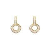 S925 silver needle niche pearl shell hoop earrings