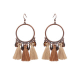 National Geometric Round Wooden Bead Earrings