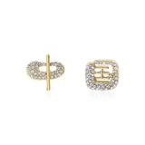 S925 silver needle flash diamond micro-inlaid Chinese fashion earrings