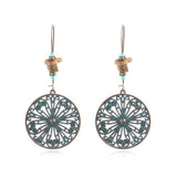 Round openwork bohemian earrings