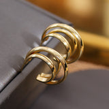 S925 simple C-shaped hollow earrings