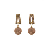 S925 silver needle rose gold pearl earrings