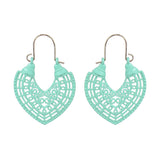 Fashion heart-shaped color hollow earrings