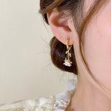 Long elegant rose earrings