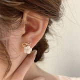 Bow flower earrings