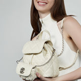 Xiaoxiangfeng rhombus backpack leather fashion versatile chain women's bag