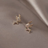 Fashion simple small and cute Christmas deer earrings