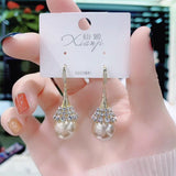 Geometric crystal opal earrings