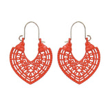 Fashion heart-shaped color hollow earrings