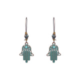 Retro earrings geometric turquoise tassel earrings